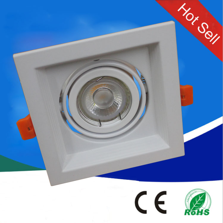 square single spot tilted gimble GU10/MR16 recessed led commercial downlights