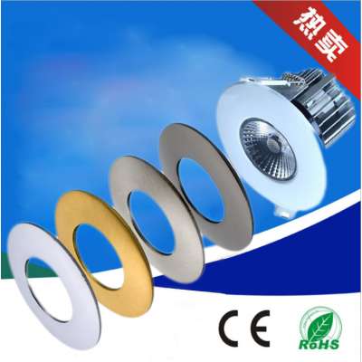 10W IP65 waterproof changeable bezel led dimmable fire rated down light